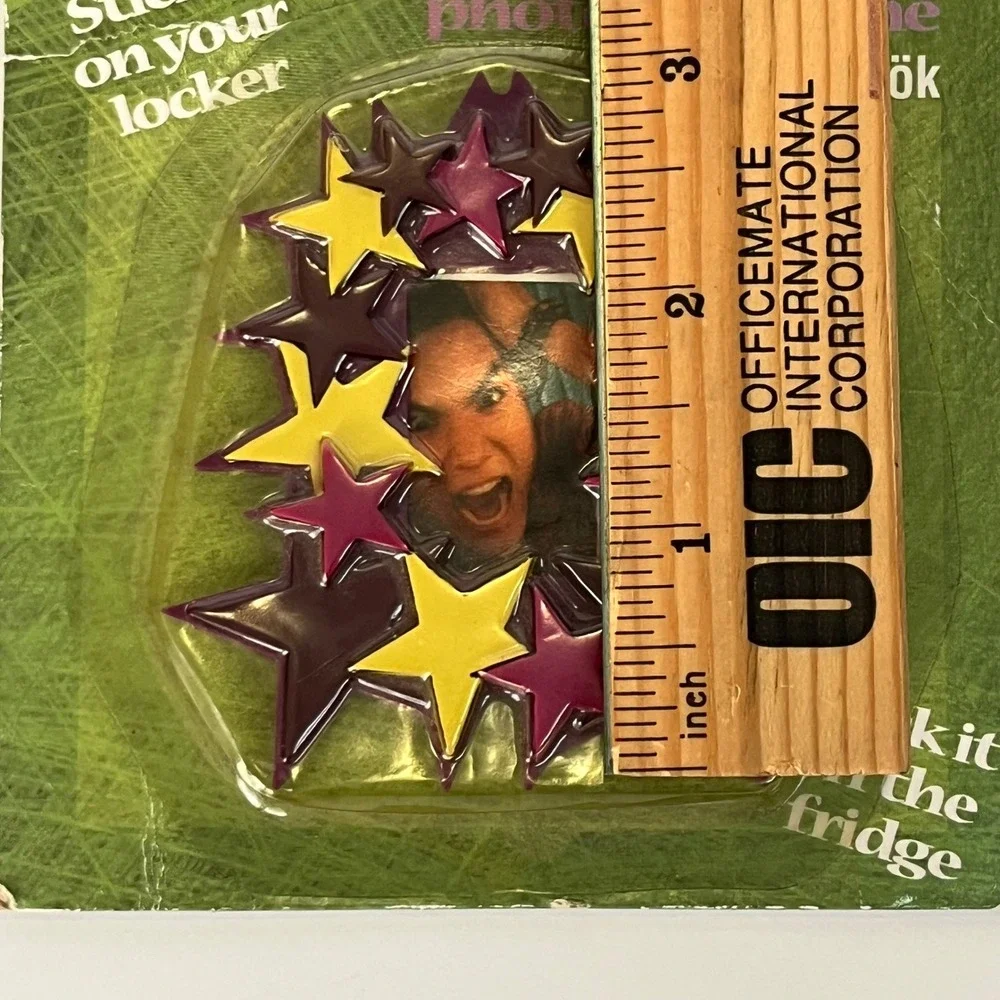 Polaroid i-Zone Magnet Photo Frame Colorbok Stars Purple Yellow Vintage Y2K